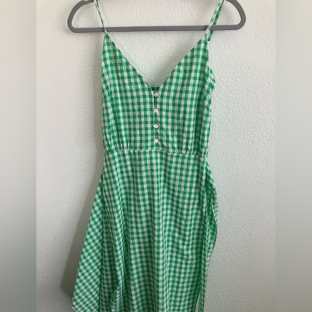 FRNCH Paris Green Checkered Dress